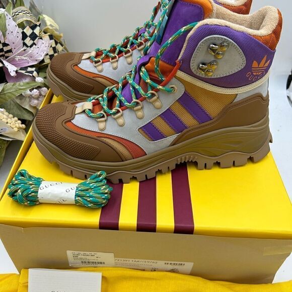 Men’s Gucci X Adidas lace up  boots size 10.5 made in Italy - Picture 10 of 10